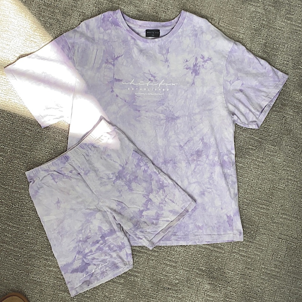 White fox tie dye matching set